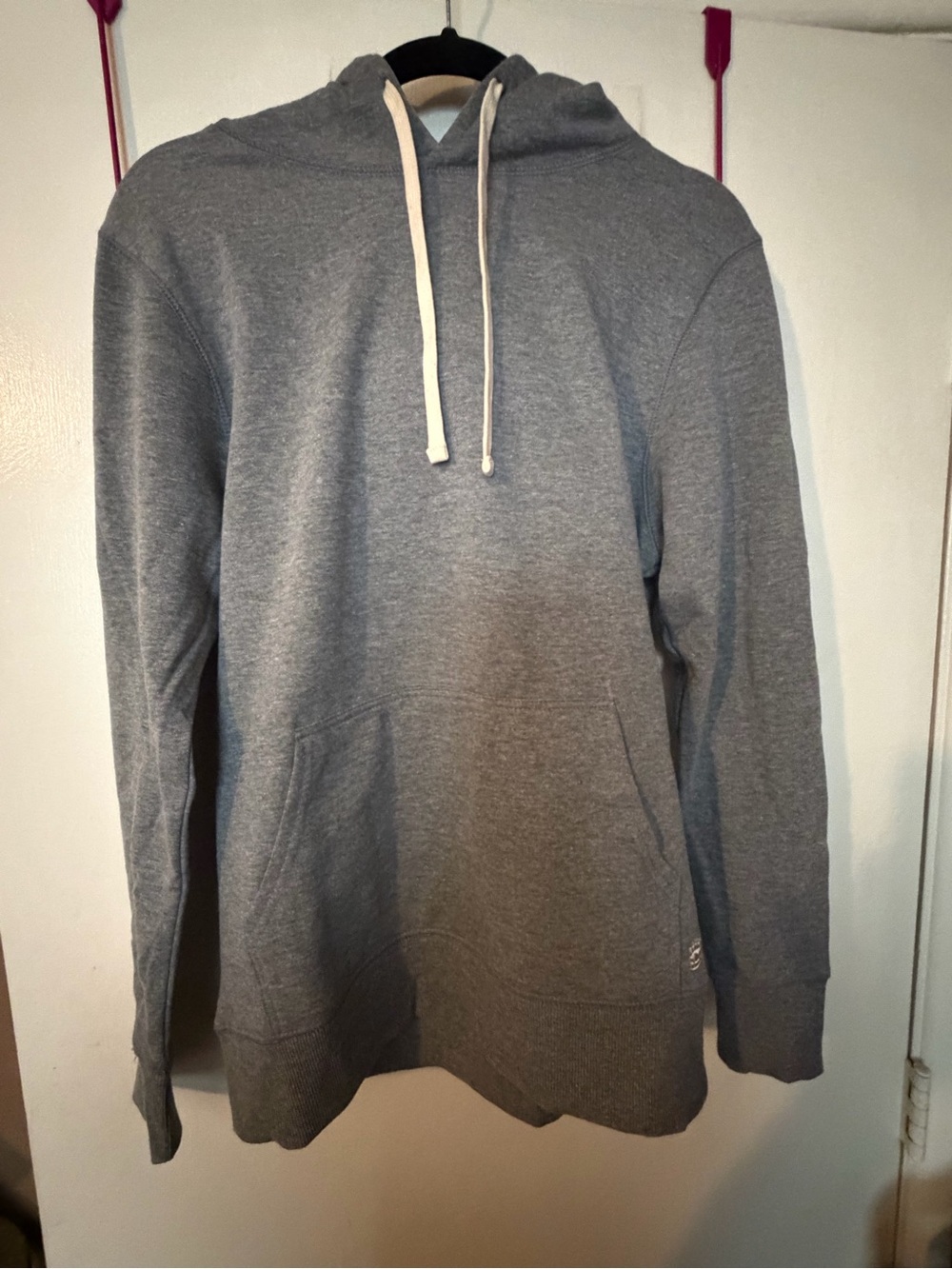 Unisex Gray Hooded Pullover Sweatshirt with Drawstring